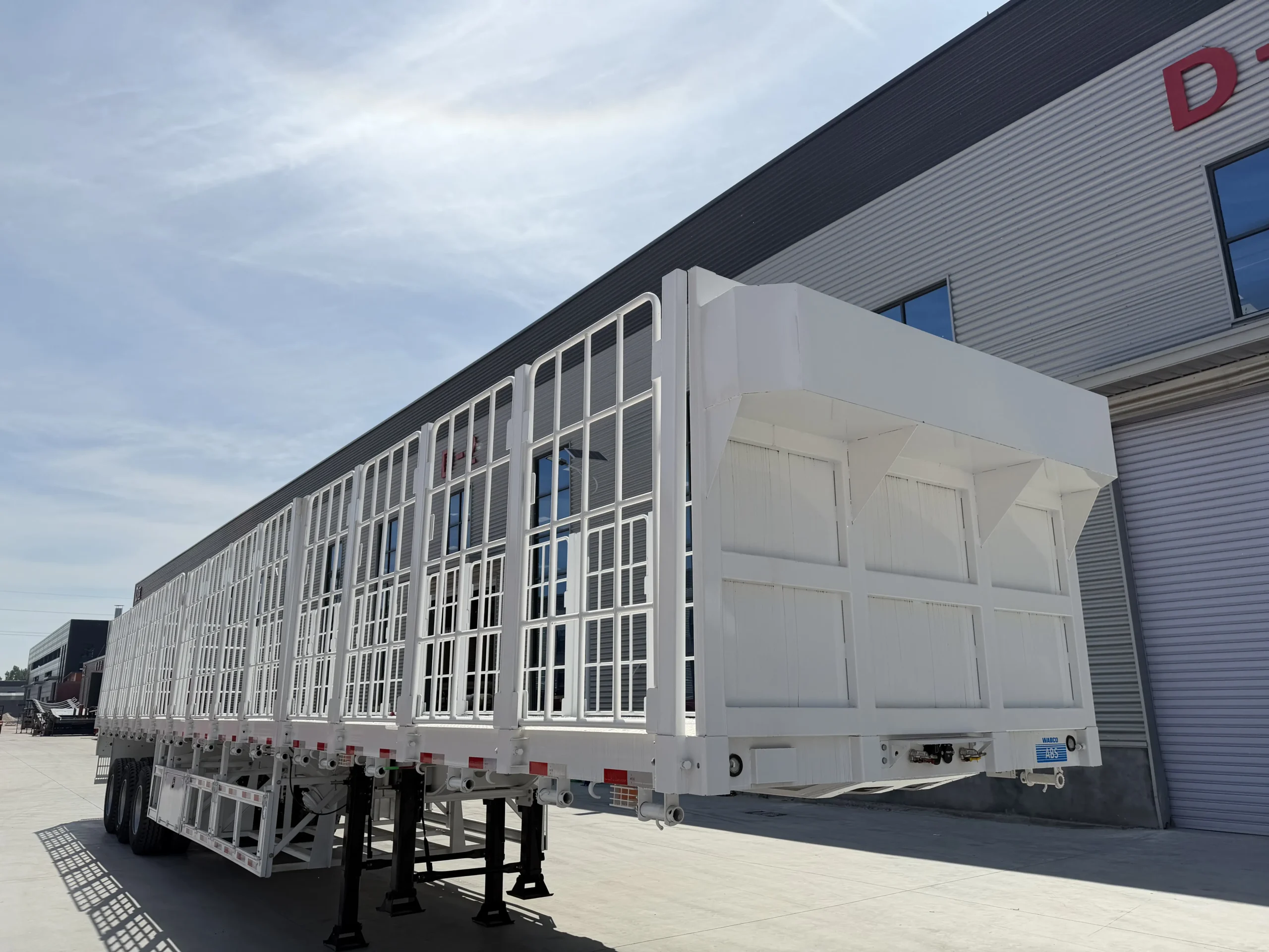 White CHENLU 60 ton 3 axle fence semi trailer with an open fence body