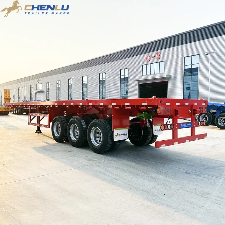Flatbed semi-trailer in the CHENLU factory yard