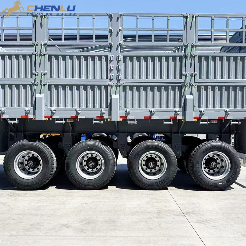 Four axle running gear on an 80 ton fence semi trailer