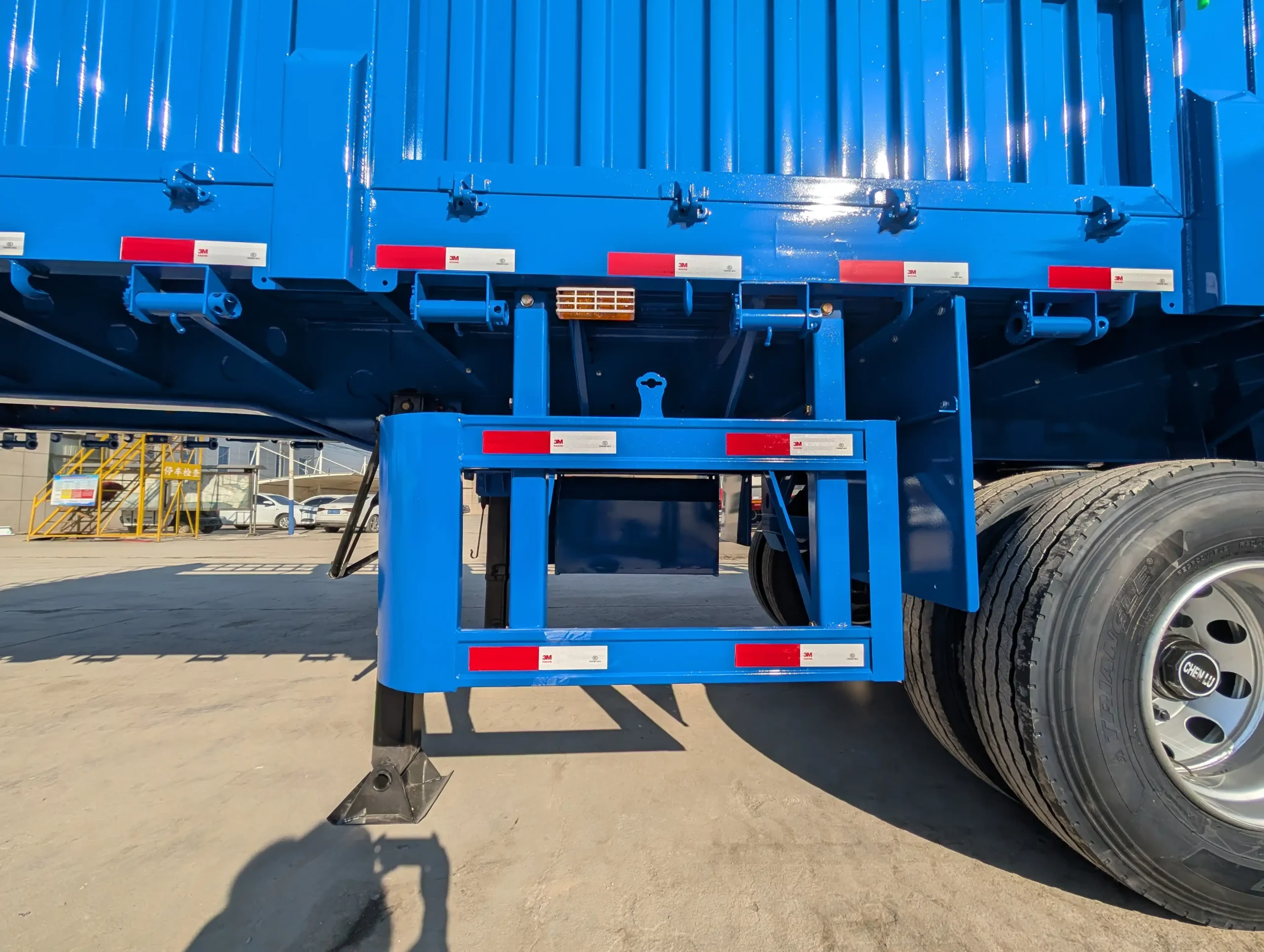 Rear protection and lighting on fence cargo trailer