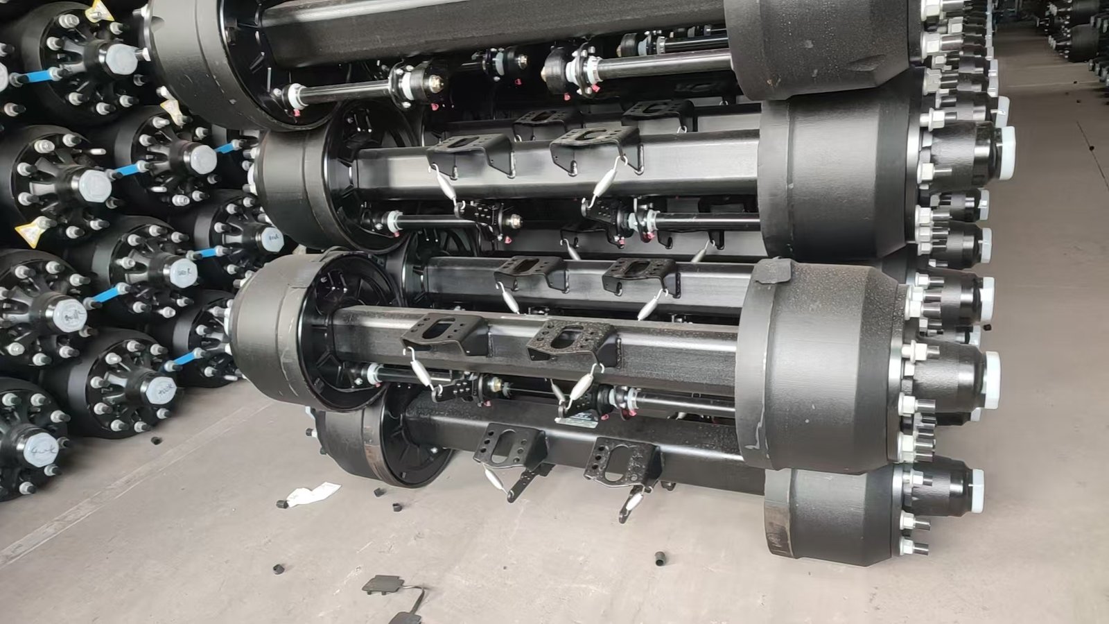 Axle and suspension assembly detail