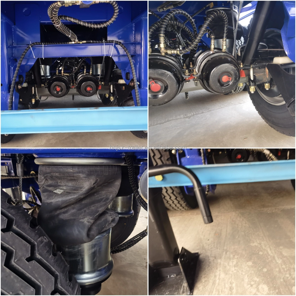 Front-mounted hydraulic cylinder of the dump semi trailer
