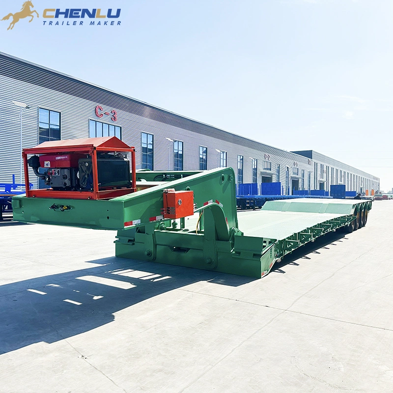 CHENLU low bed semi trailer for excavator and machinery transport