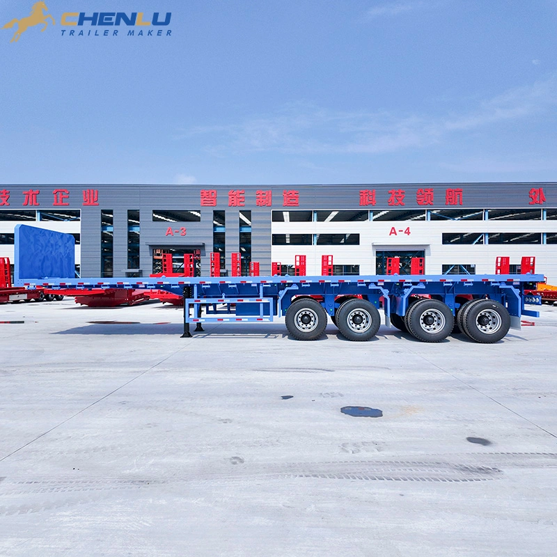 Rear structure of a four axle aluminum flatbed trailer