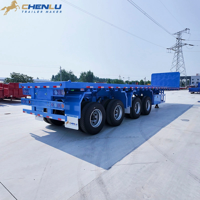 Front headboard on a four axle aluminum flatbed semi trailer