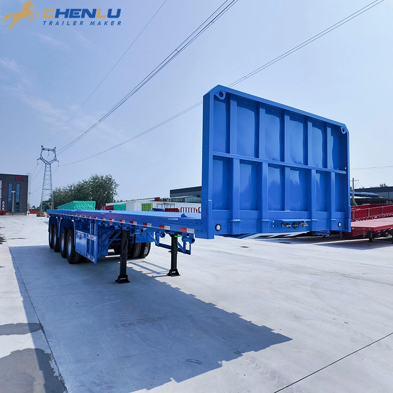14 m 4 axle aluminum alloy flatbed semi trailer with front headboard