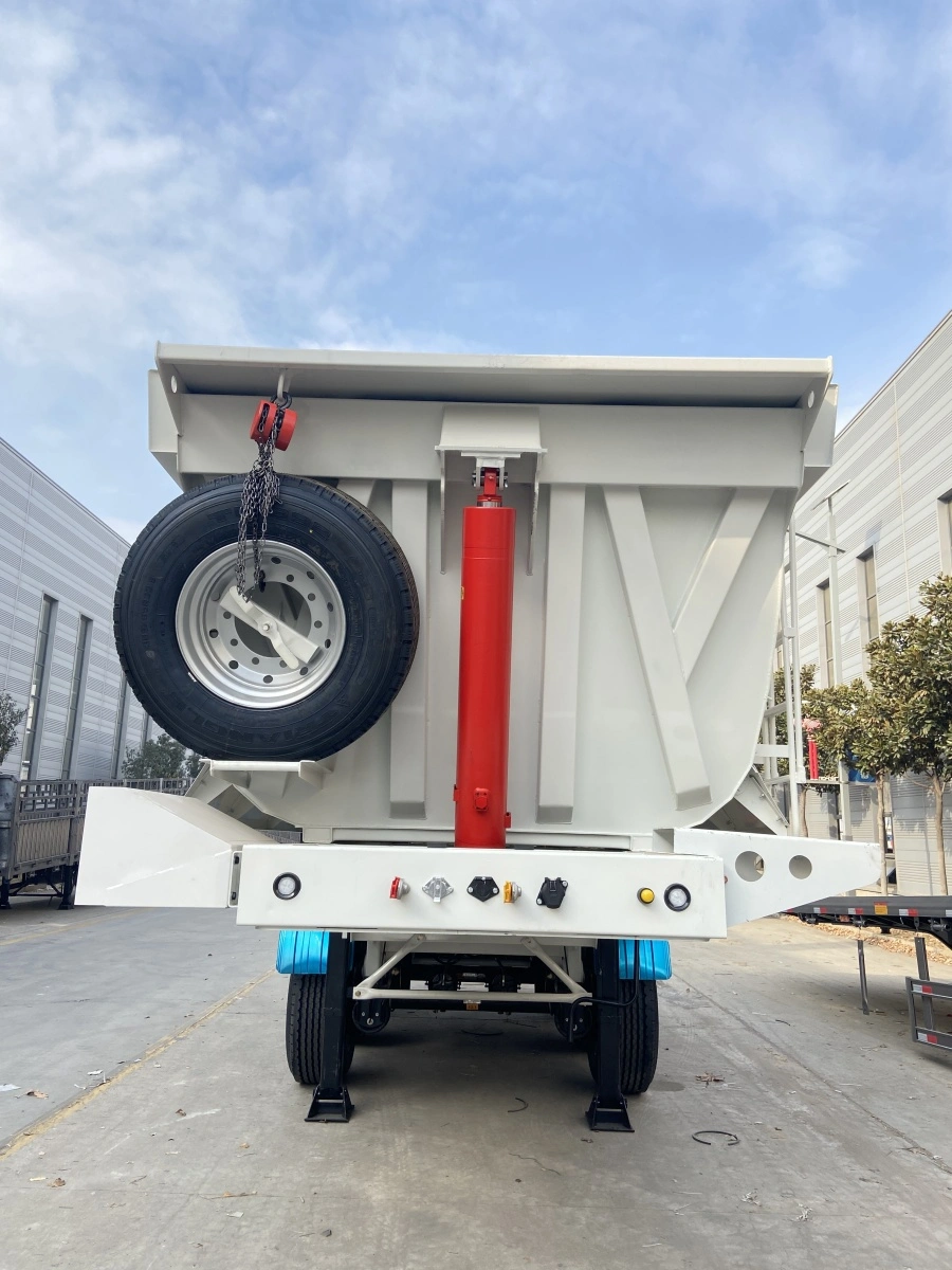 White three-axle rear tipper semi trailer for Saudi Arabia at the CHENLU factory