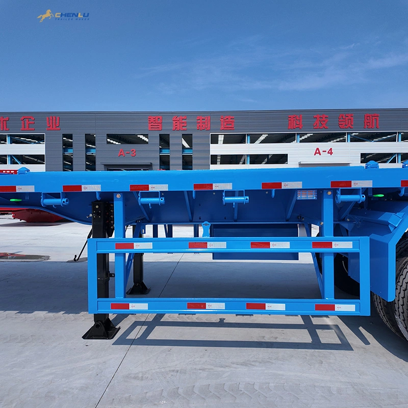 Under-deck storage rack on a 14 m four axle aluminum flatbed trailer