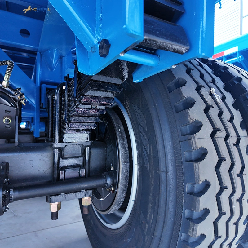 Four axle running gear on a 14 m aluminum flatbed trailer