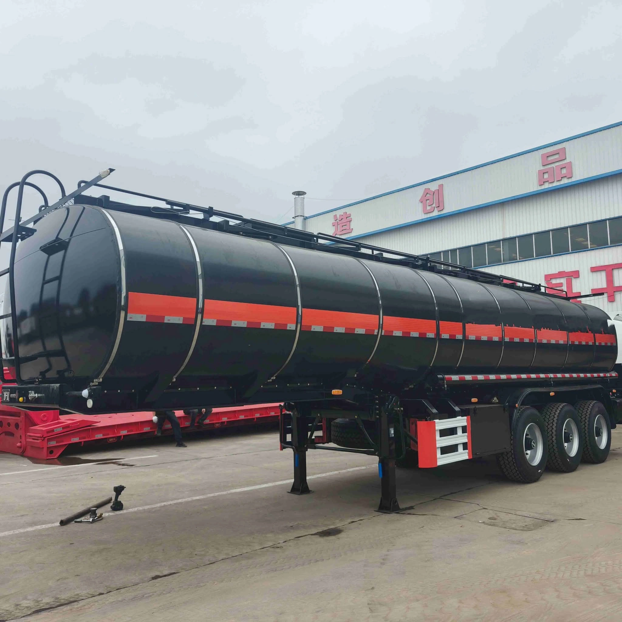Discharge valve detail on bitumen tanker trailer