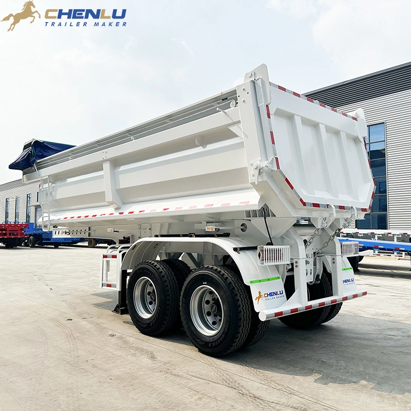 Front hydraulic lift area on end dump tipper semi trailer