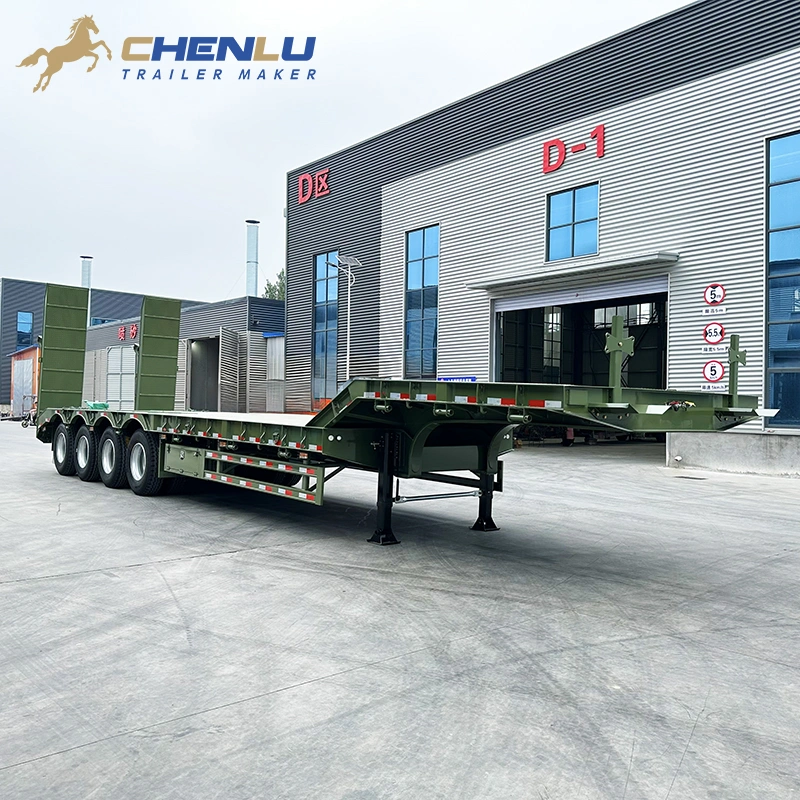 Four-axle fixed-gooseneck lowbed front view