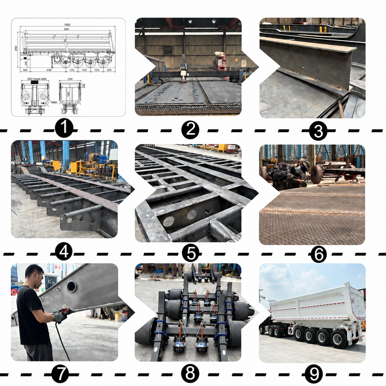 4 axle high-side rear dump semi trailer for bulk material transport