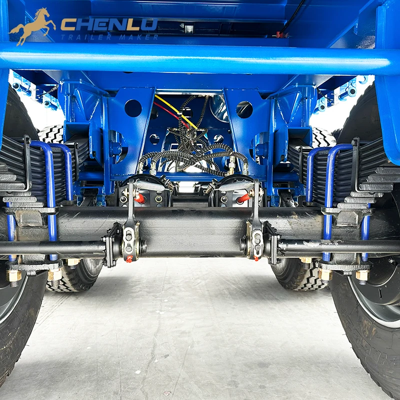 Mechanical leaf-spring suspension on the flatbed trailer