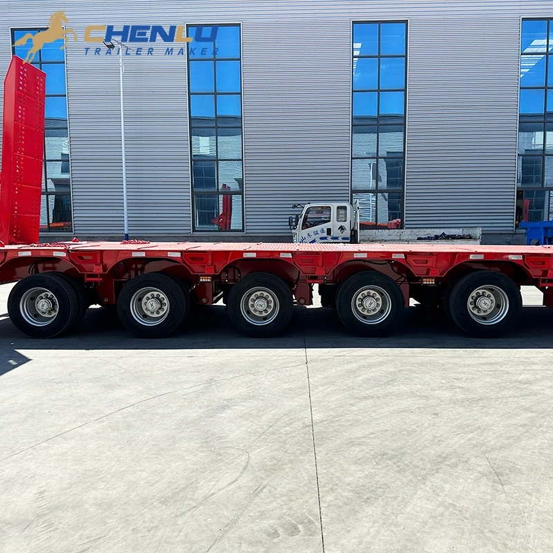 Five-axle wheel group on the lowbed semi trailer