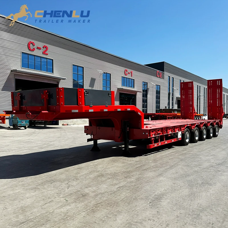 80 ton five-axle lowbed trailer at the CHENLU factory