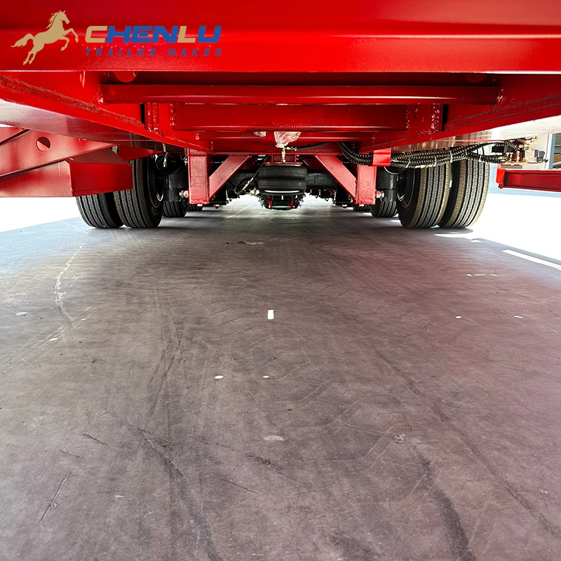 Undercarriage and air suspension components of the five-axle lowbed trailer