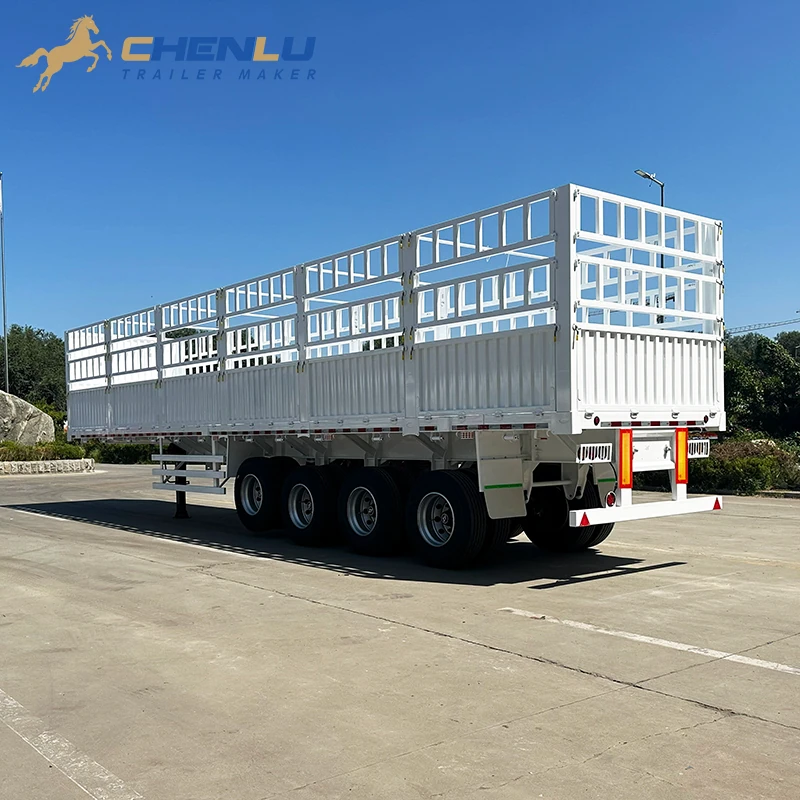 12.5 m 4 Axle Fence Cargo Semi Trailer for Tanzania