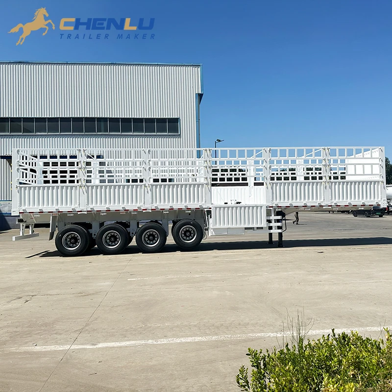 Side view of the 12.5 m four-axle fence cargo semi-trailer