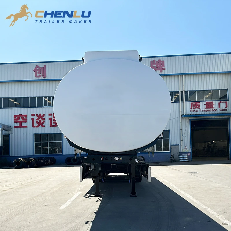 Front view showing the 2500 millimetre overall width of the fuel tanker trailer